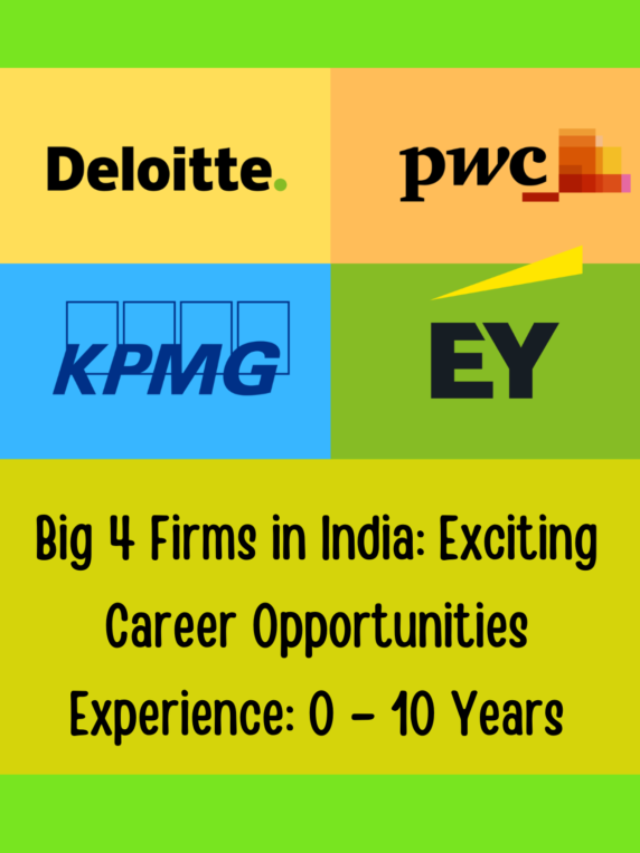 Big 4 Firms In India Exciting Career Opportunities At Deloitte PwC