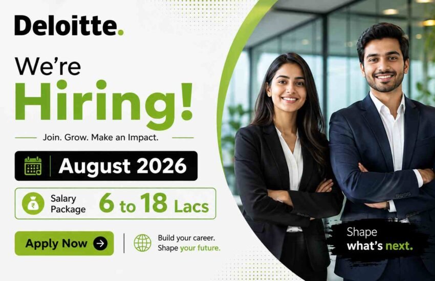 Deloitte Hiring August 2026 | Salary Package 6 to 18 Lacs | Apply Now
