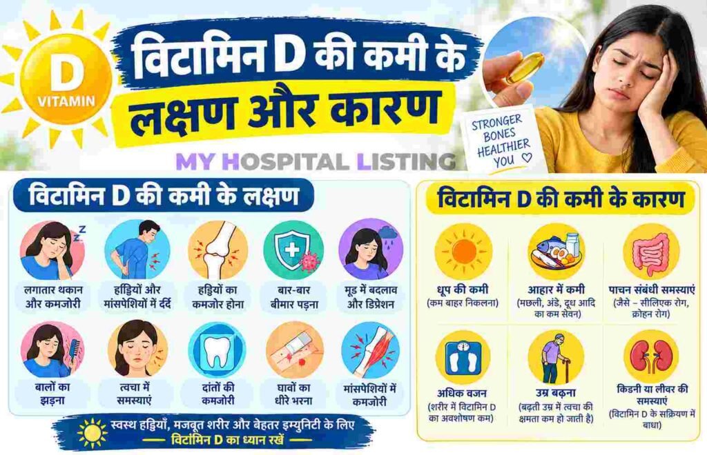 विटामिन D की कमी के लक्षण और कारण