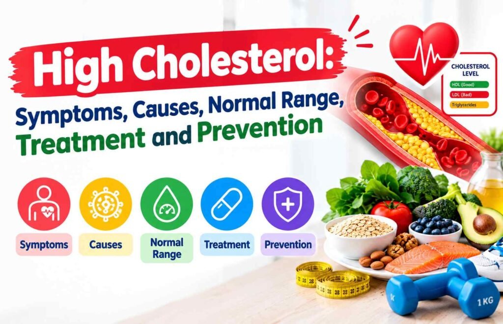 High Cholesterol Symptoms, Causes, Normal Range, Treatment and Prevention